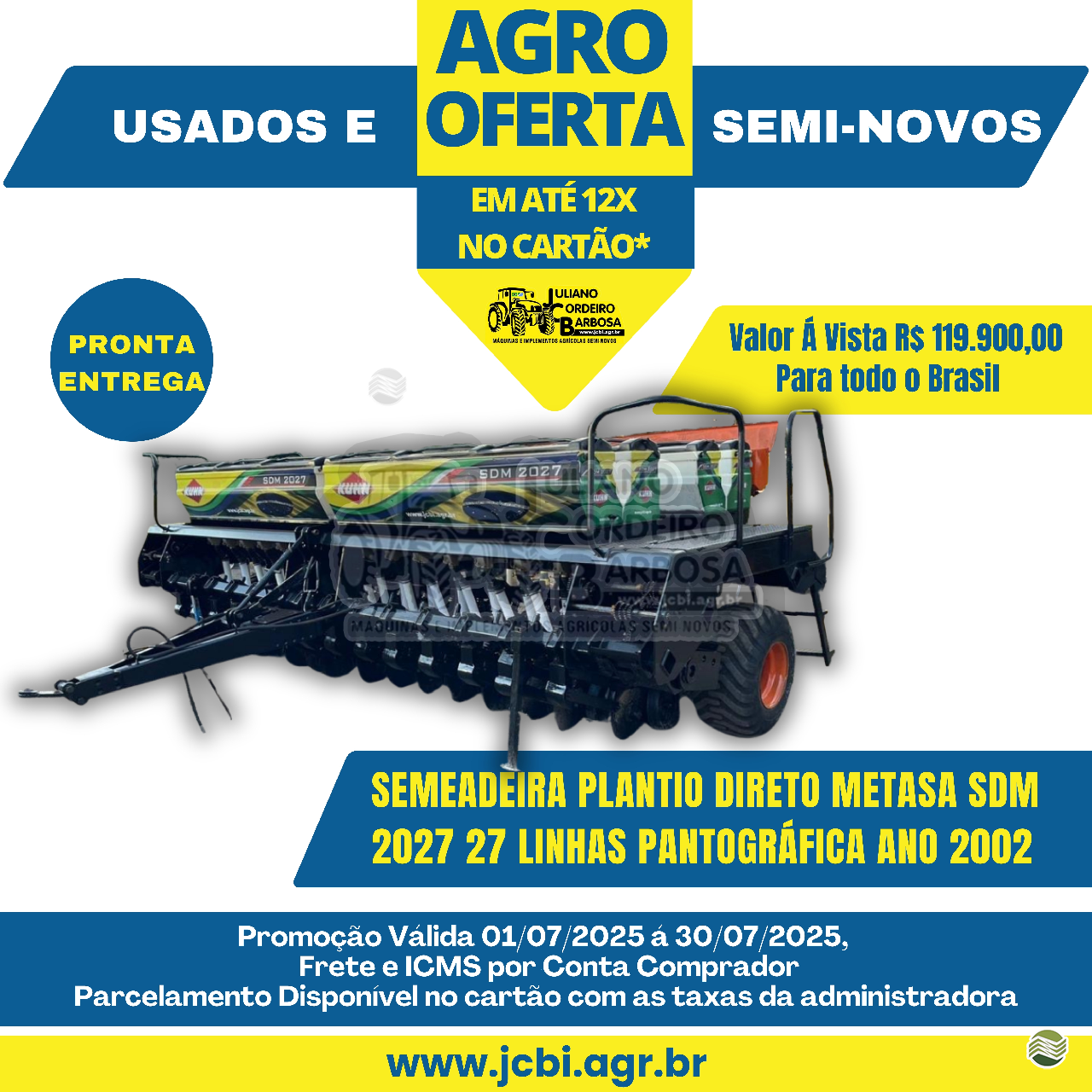 SEMEADEIRA METASA SDM 2227 JCBi Máquinas e Implementos Agrícolas MARACAJU MATO GROSSO DO SUL MS